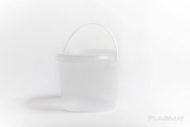 1.1 L round food grade plastic bucket (container) from manufacturer in Ukraine - Prime Box