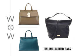 Italian Leather Women Bags Donatella, Black Label