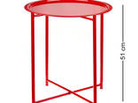 Складной стол, круглый, металлический. Folding Coffee Table - фото 1
